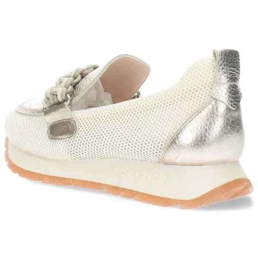 Beige/metallic sneakers