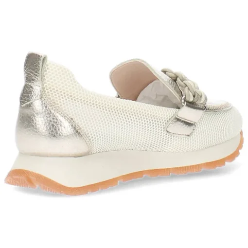 Beige/metallic sneakers