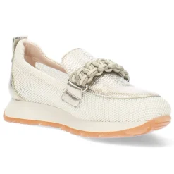 Beige/metallic sneakers
