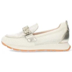 Beige/metallic sneakers