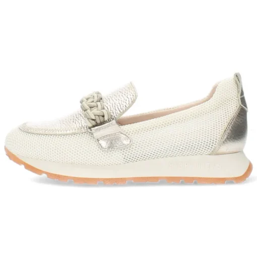 Beige/metallic sneakers