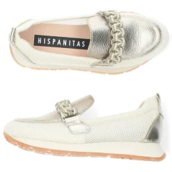 Beige/metallic sneakers