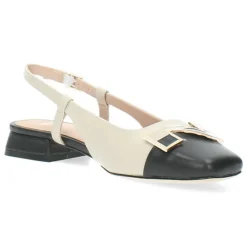 Beige/Zwarte slingbacks