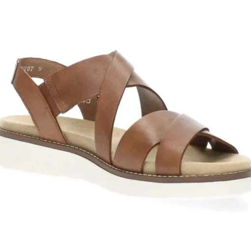 Cognac sandalen