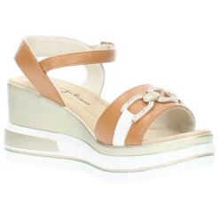 Cognac sandalen