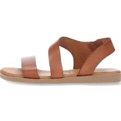 Cognac sandalen