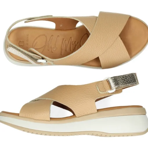 Cognac sandalen