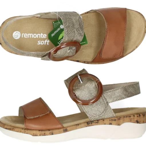 Cognac sandalen