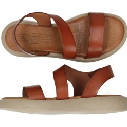 Cognac sandalen