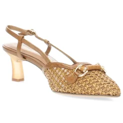 Cognac slingbacks