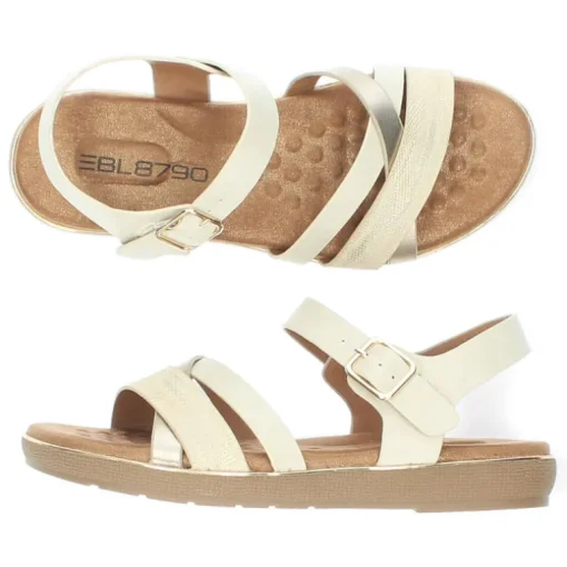 Ecru sandalen