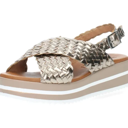 Metallic bronzen sandalen