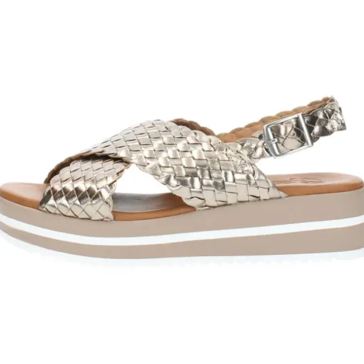 Metallic bronzen sandalen