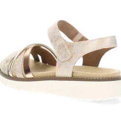 Metallic roze sandalen
