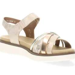 Metallic roze sandalen