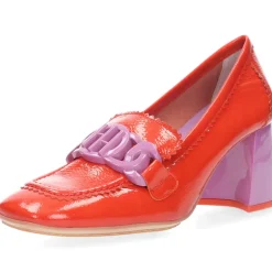 Rode mocassins op hak