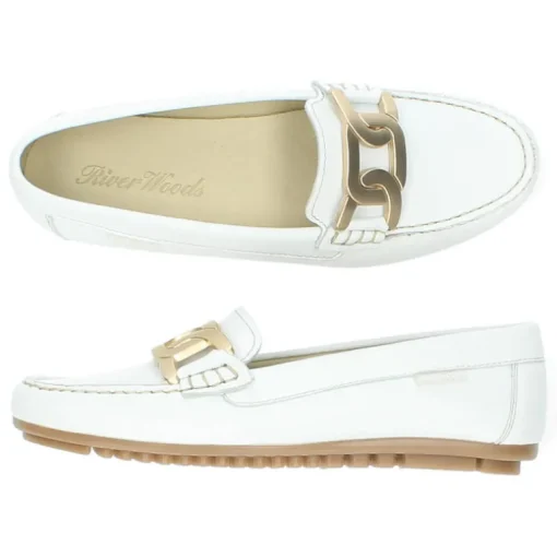 Witte mocassins