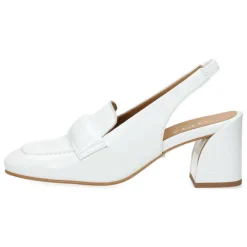 Witte mocassins op hak