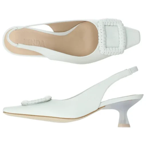 Witte slingbacks