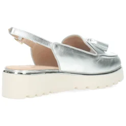 Zilveren slingbacks