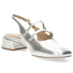 Zilveren slingbacks