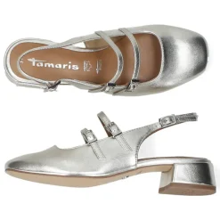 Zilveren slingbacks