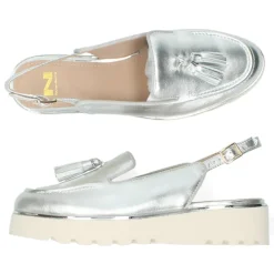 Zilveren slingbacks