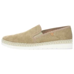 Beige slip-ons