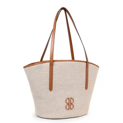 Beige/cognac handtas