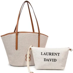 Beige/cognac handtas