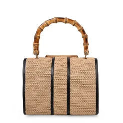 Beige/zwarte handtas