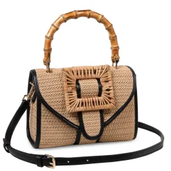 Beige/zwarte handtas