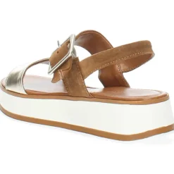 Cognac sandalen