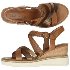 Cognac sandalen