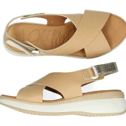 Cognac sandalen