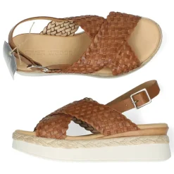 Cognac sandalen