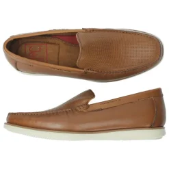 Cognac slip-ons