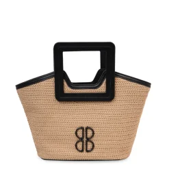 Cognac/zwarte handtas