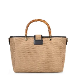 Cognac/zwarte handtas