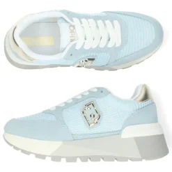 Lichtblauwe plateau sneakers