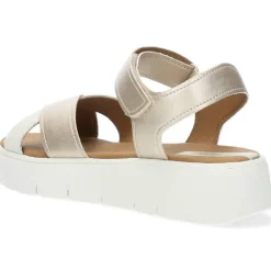 Metallic beige sandalen