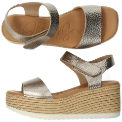 Metallic bronzen sandalen