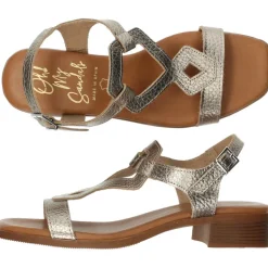 Metallic bronzen sandalen