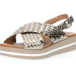 Metallic bronzen sandalen