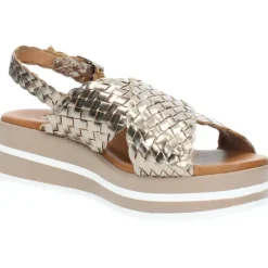 Metallic bronzen sandalen