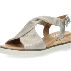 Metallic grijze sandalen