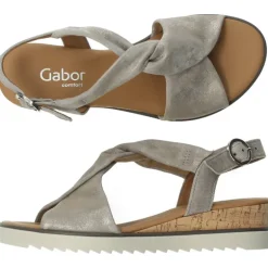 Metallic grijze sandalen