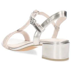 Metallic rosé sandalen