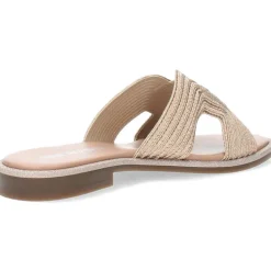 Metallic rosé slippers