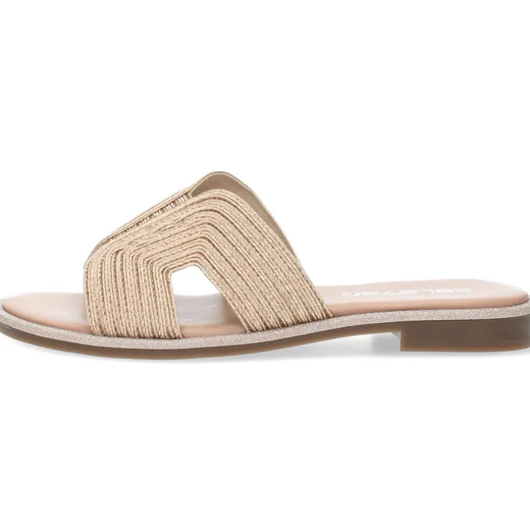 Metallic rosé slippers